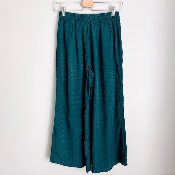 2/25 Anthropologie DOLAN wide leg pants trouser green dots - Picture 3 of 6